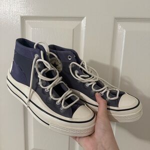 Converse Women's High-Top Sneakers - Dark Blue and White